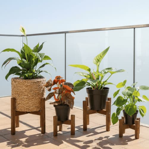 Suporte Cachepot Vasos Decorativo Madeira Pinus Design Moderno Decoração Área Externa Casa Luxo