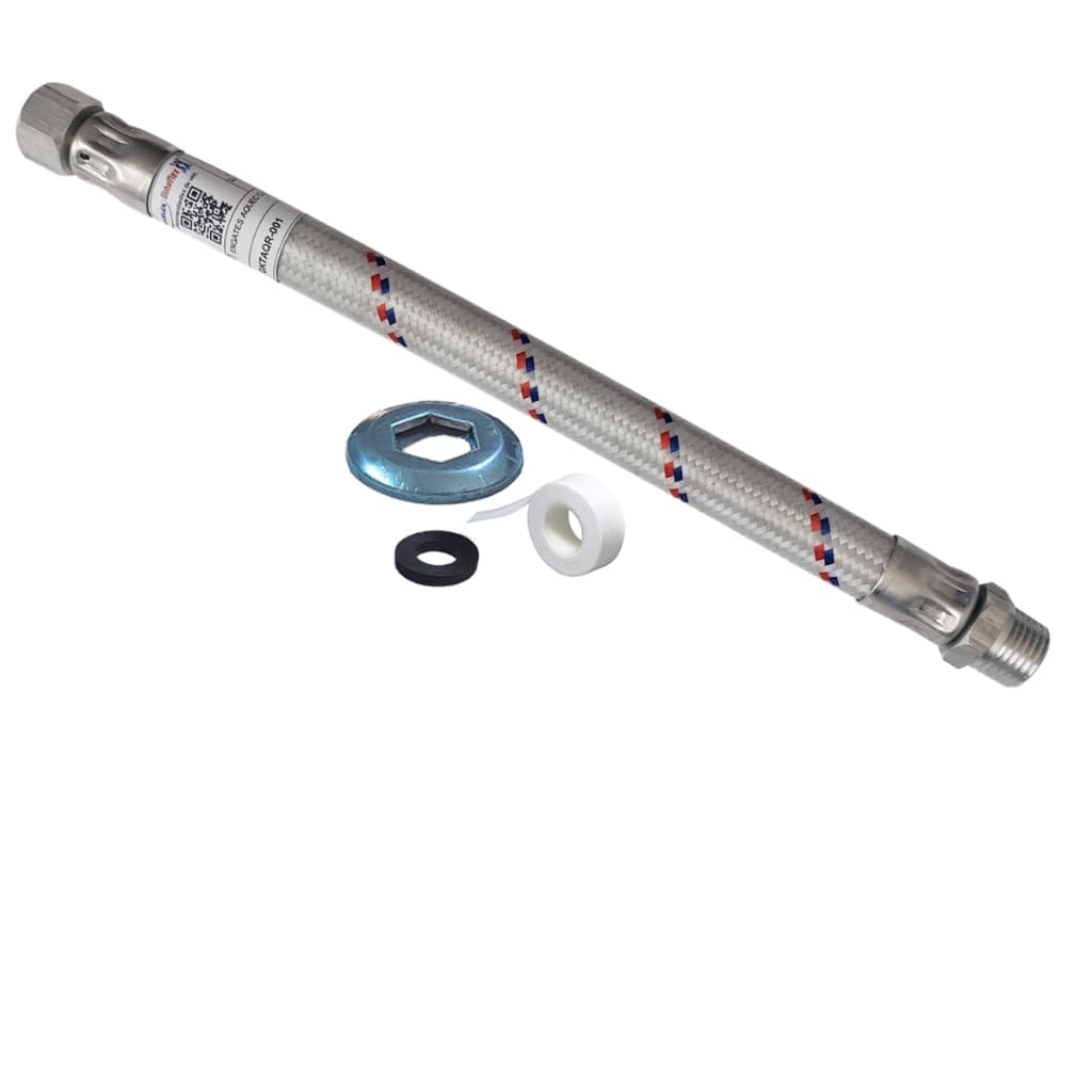 Mangueira Água Quente e Fria Engate Flexível Alta Vazão rosca 1/2 NPT para Torneira Aquecedor de Agua a gás ou Eletrico