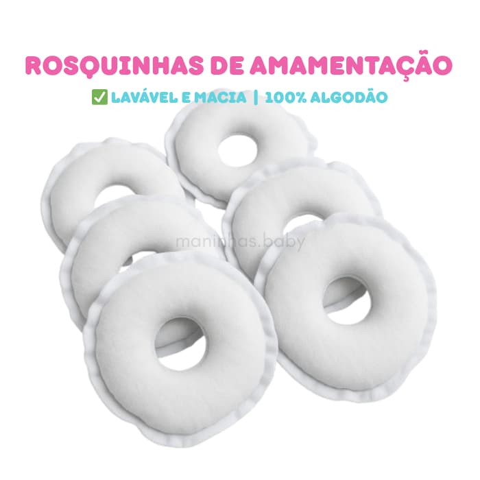 Rosquinha de Amamentação Lavável Macia 100% algodão