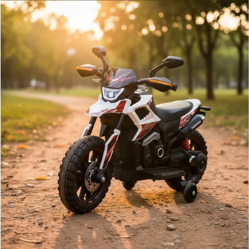 Moto Elétrica Infantil Turbon com Rodinhas Branco Zippy Toys