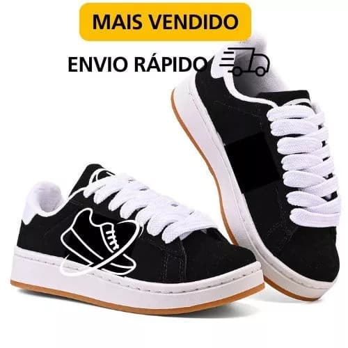 Tenis Masculino Original Casual Skatista +1 Cadarço Preto Envio 24hrs