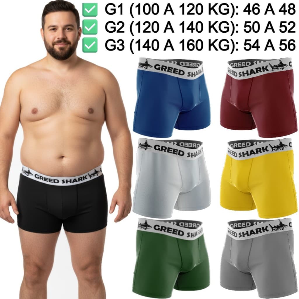 Pacote com Cuecas Plus Size Boxer Masculinas Forro Algodão Cueca Box Masculina Microfibras