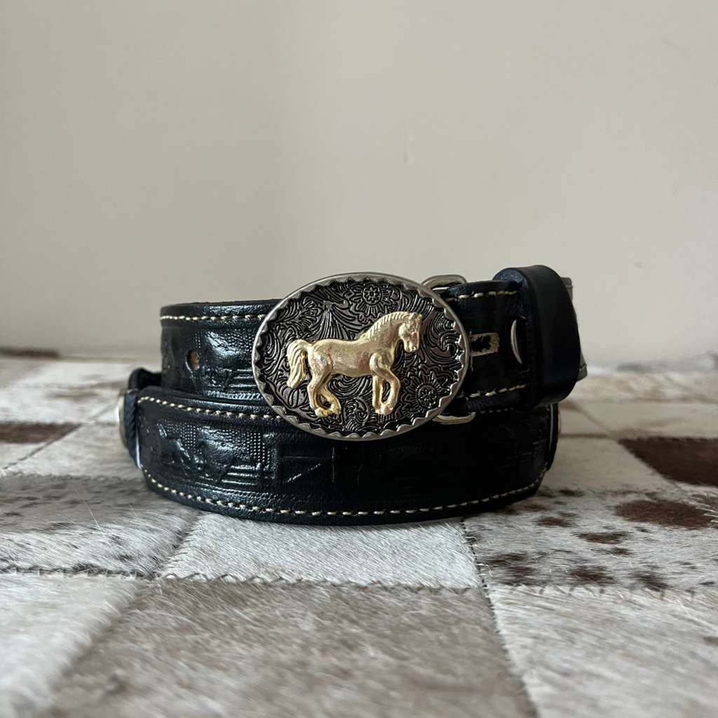Cinto Infantil Aplique Cavalinho Couro Legítimo Muita Qualidade