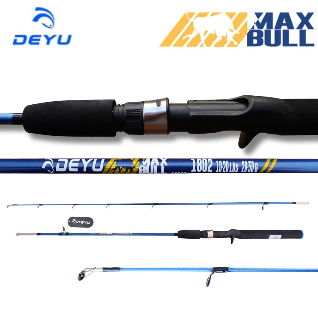 VARA DE PESCA PARA CARRETILHA 1,65m|1,80m 10-20LB 2 PARTES PESQUEIRO E RIO EMBARCADO MAX BULL DEYU