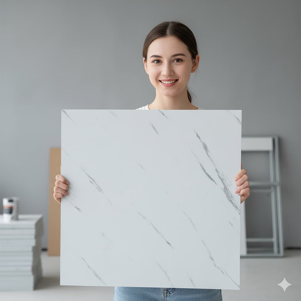 Piso Vinílico Pvc Autocolante Adesivo Lavável Antiderrapante Mármore 60x60cm Faça você mesmo