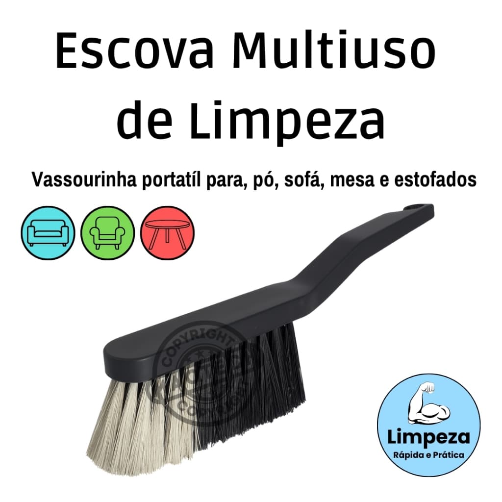 1 Escova Multiuso Limpeza Vassourinha de Mão Espanador de Pó Escova Sofá Mesa e Balcão Espanadeira