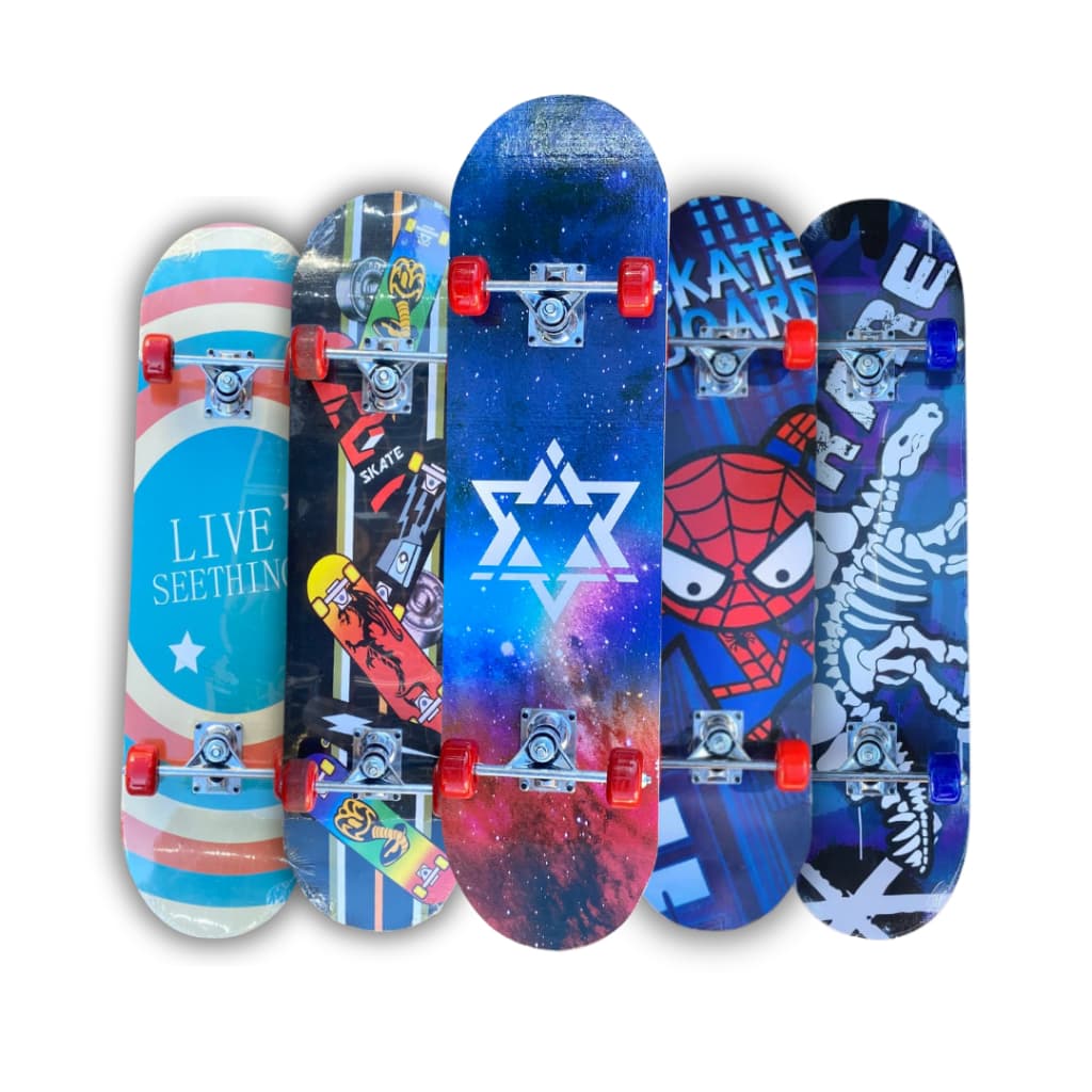 Skate Radical semi profissional Com Lixa Antiderrapante montado Skateboard para Jovens Esportes Radicais Varias Estampas