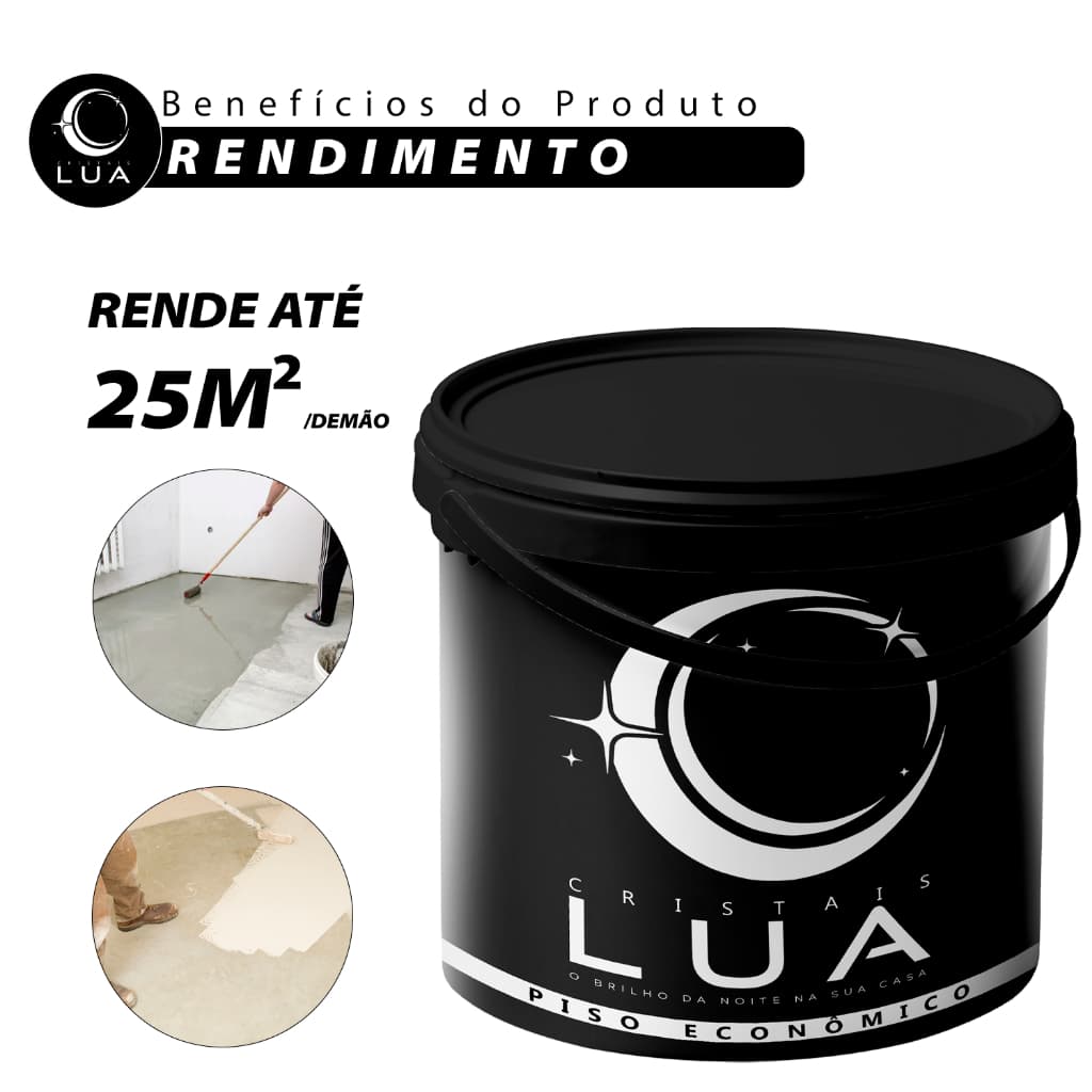 Tinta Piso Fosca Econômica Lua Branco Cinza Concreto Preto 3,6L 800ml Rendimento Durabilidade