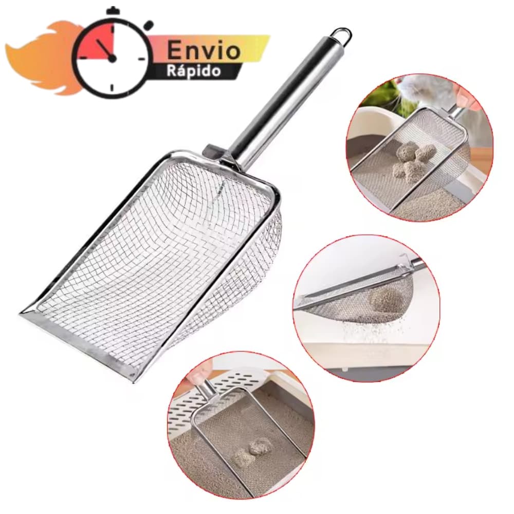 Pá Higiênica De Areia Para Gatos Ferramenta De Limpeza Para Animais De Estimação Pá De Aço Inox