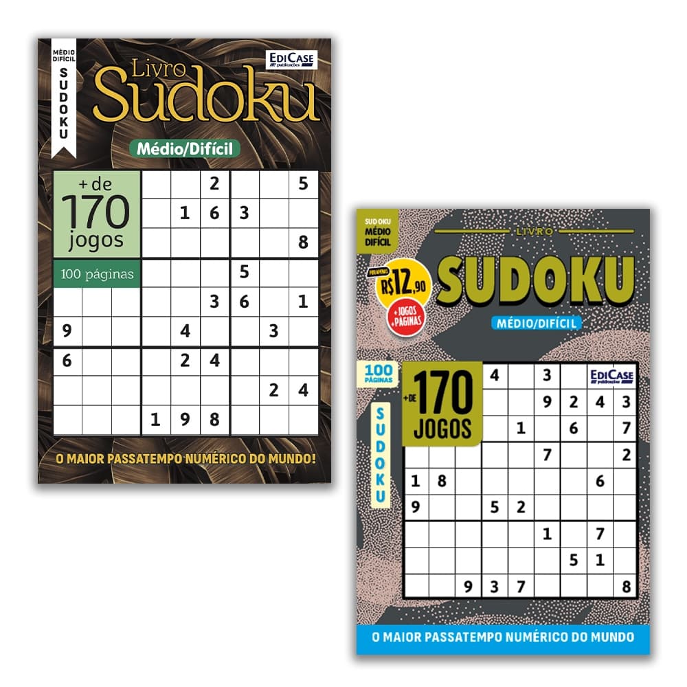 Kit 2 Livros Sudoku ed.04 - 200 págs.- Médio/Difícil - 27 e 38