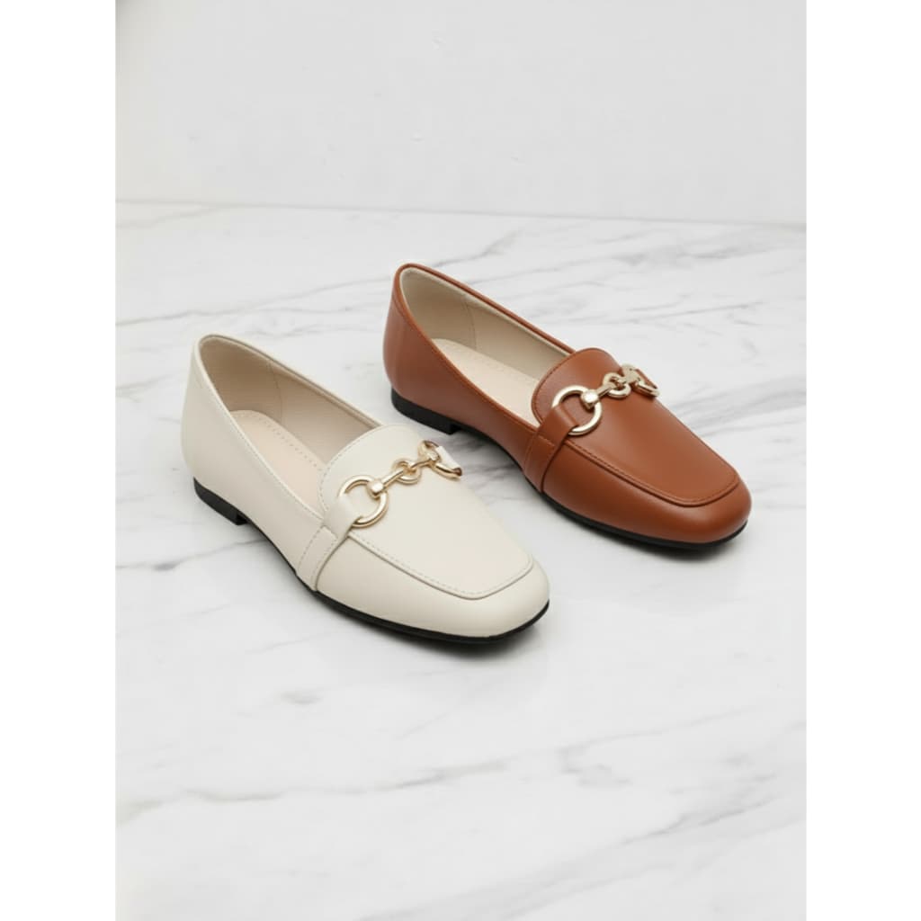 Kit 2x Sapatilha Feminina Mocassim com Fivela Bico Quadrado - Linha Confort