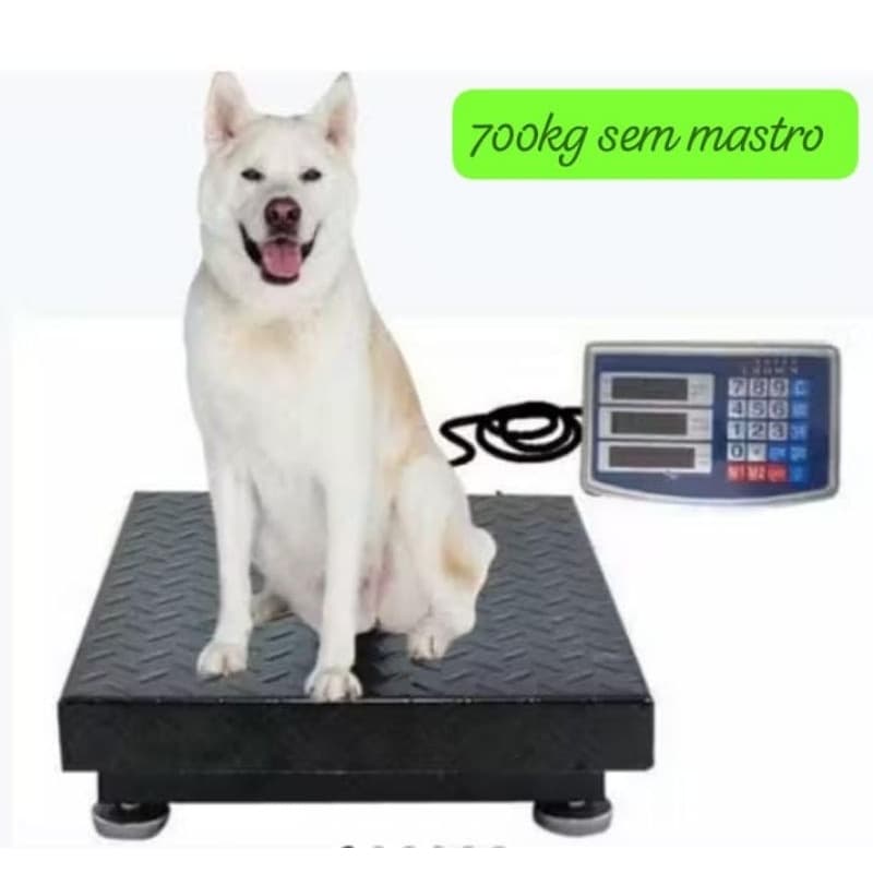 Balança de plataforma 45x60cm painel digital 700KG sem mastro reciclagem bag pet shop mercado fruteira açougue envio ime