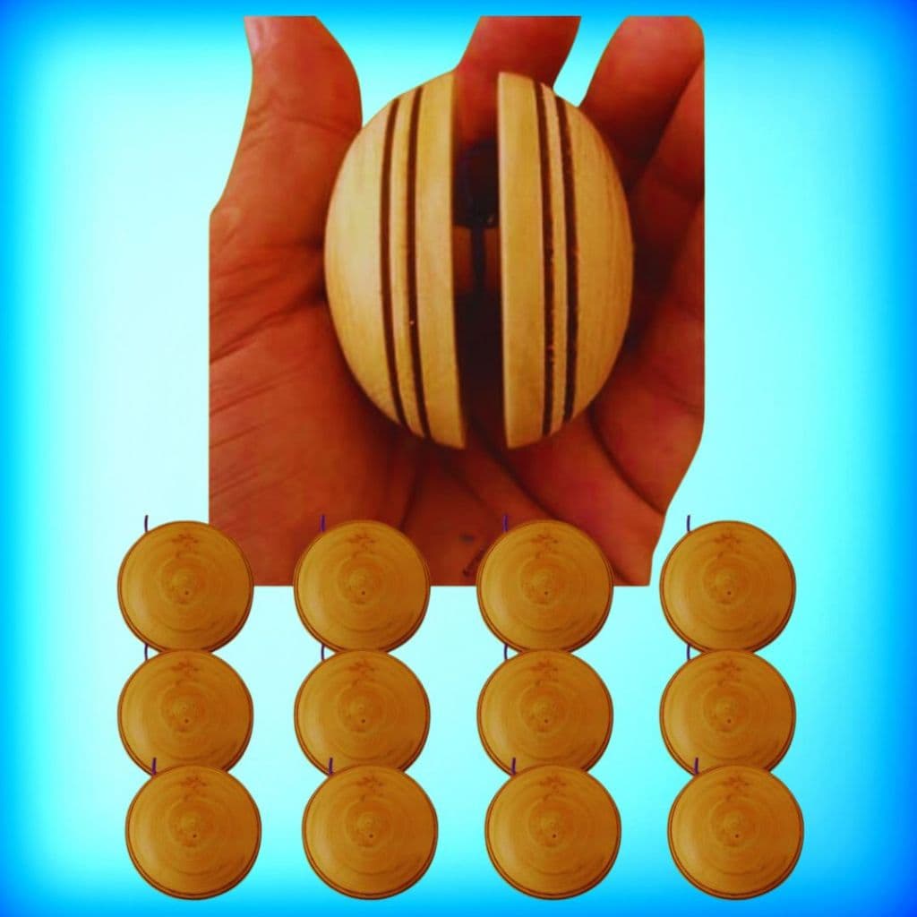 Ioiô de Madeira Artesanal com Ponteira – Qualidade e Estilo Clássico! (Kit 12 Unidades)