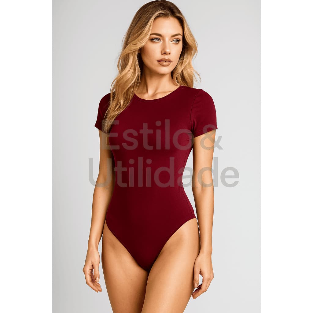 Body Feminino Manga Curta Suplex Premium Gola Careca