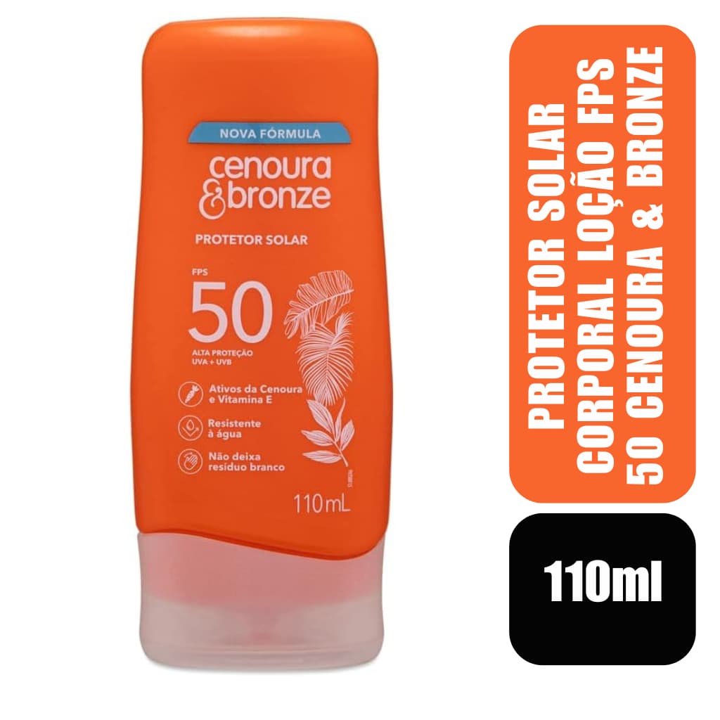 Protetor Solar Corporal Loção FPS50 Cenoura & Bronze 110ml
