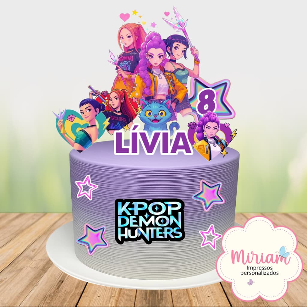 Topper de Bolo personalizado - Guerreiras do K -Pop
