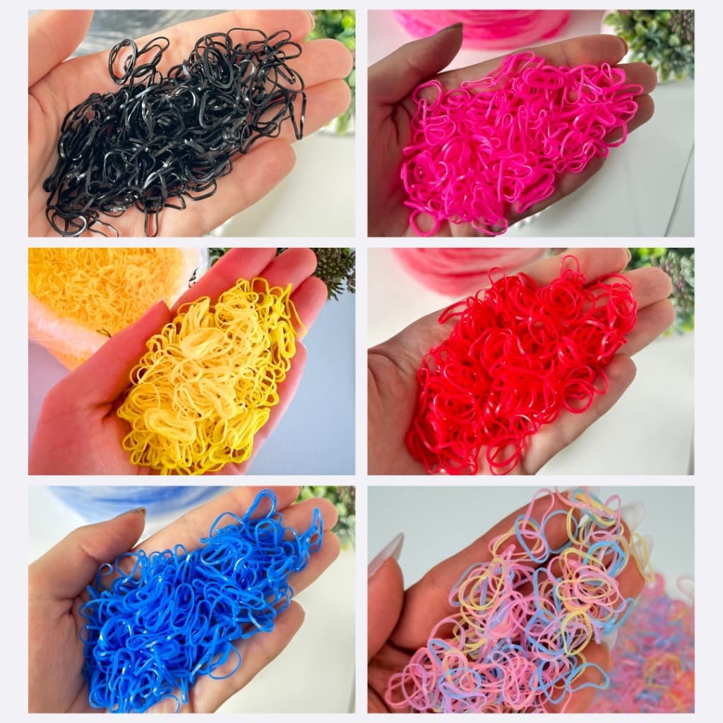 Kit Elástico Pet Fino Coloridos Banho e Tosa - Borrachinha Liguinha Gominha para Cabelo Infantil