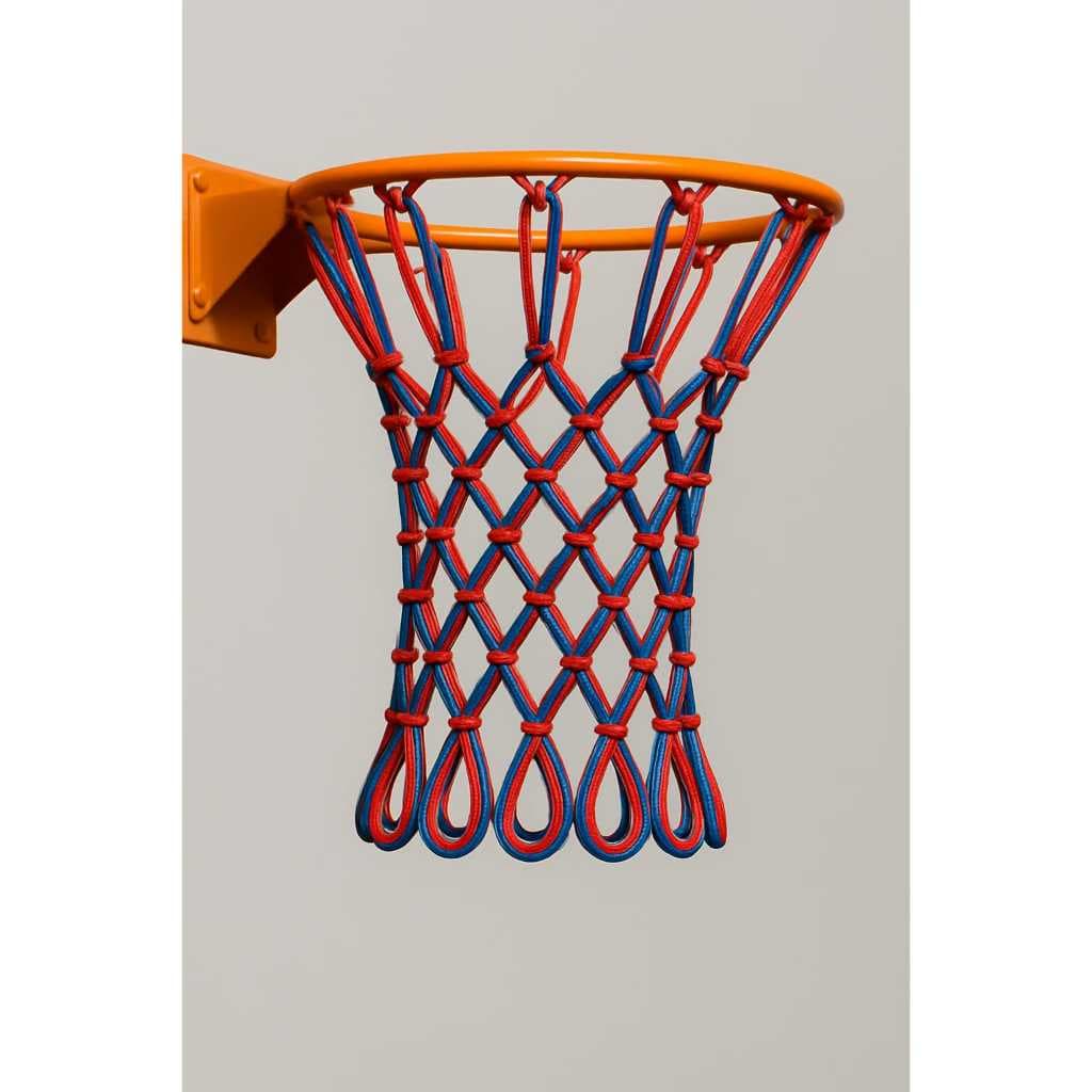 MEIO PAR DE REDE DE BASQUETE 4MM  FIO DUPLO CORES MISTAS (NÃO É O PAR)