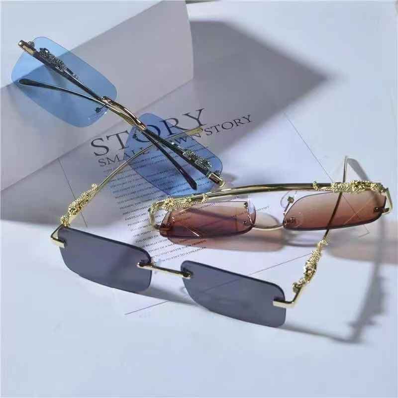 Óculos de Sol Cheetah de Metal Sem Aro Unissex