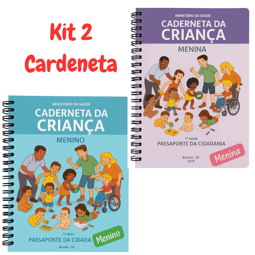 Kit 2 Caderneta De Vacinação Infantil Bebê Menina ou Menino Atualizada