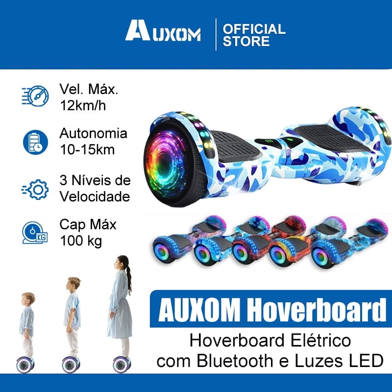Hoverboard Overboard Infantil Skate Elétrico 6.5" Led Bluetooth caixa de som Bateria De Grande Capacidade