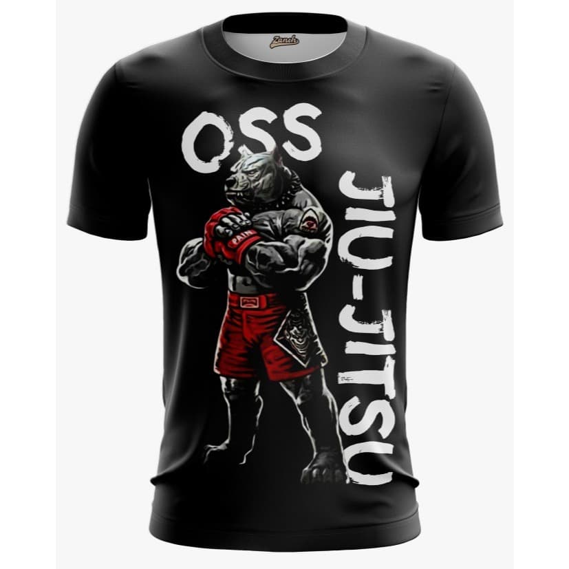 Camisa Camiseta Jiu Jitsu Pitbull proteção UV full print varias cores adulto e infantil