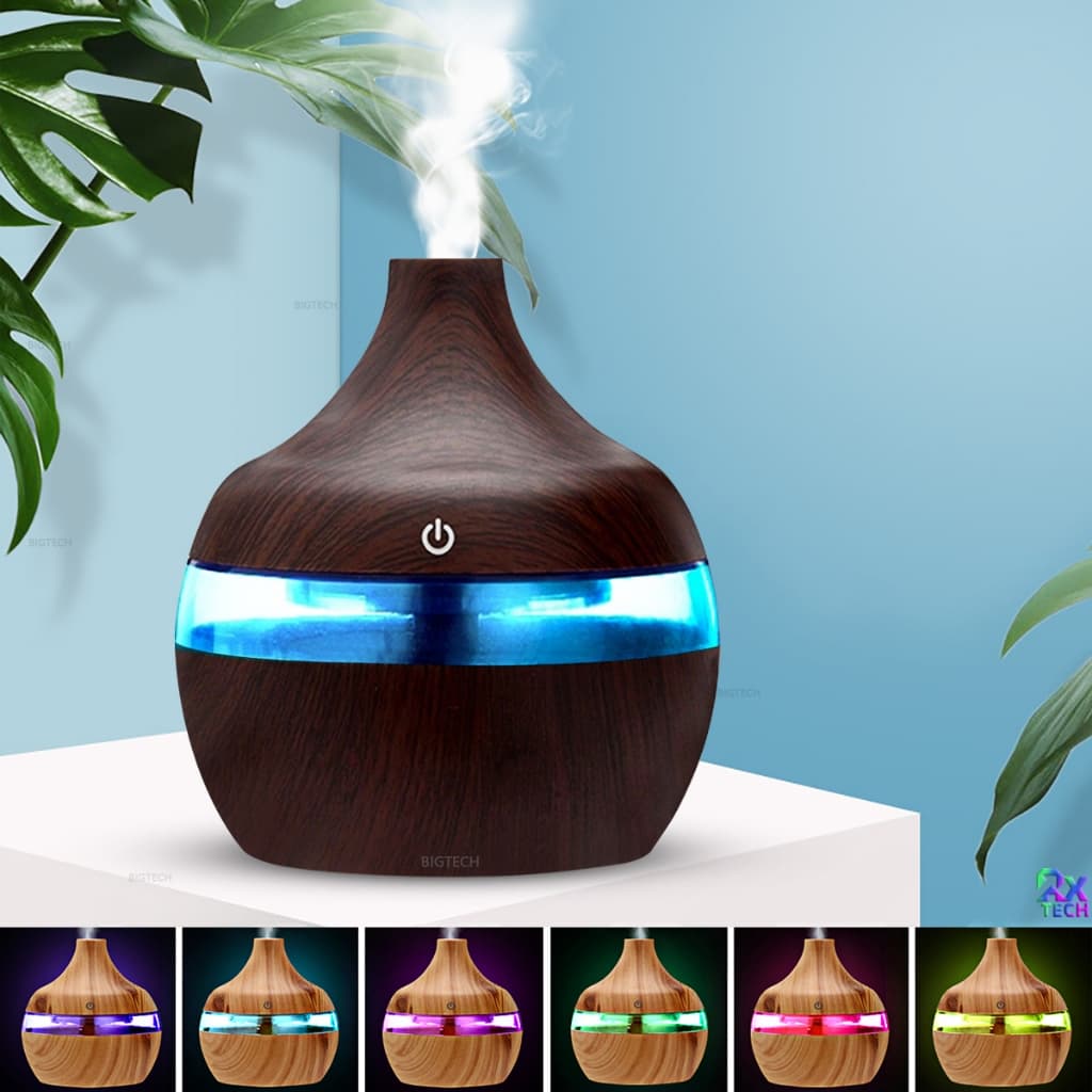 Umidificador De Ar E Aromatizador Grande De Ambiente Ultrassônico Portátil Usb Luz Led Purificador De Ar