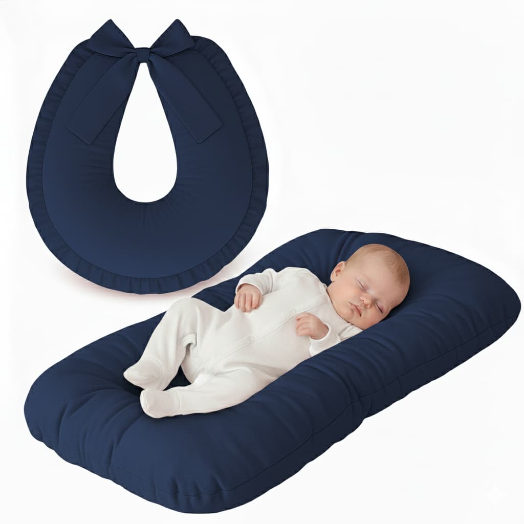 Ninho Casulinho Redutor Sensorial Almofada de Amamentação Babado Extra Macio 100% Algodão