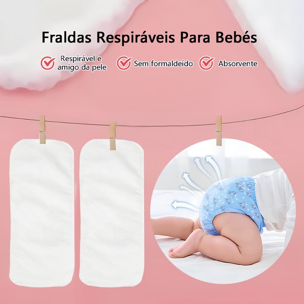 Absorvente Toalha c/5 Camada Para Fralda Ecológica Reutilizável de Pano
