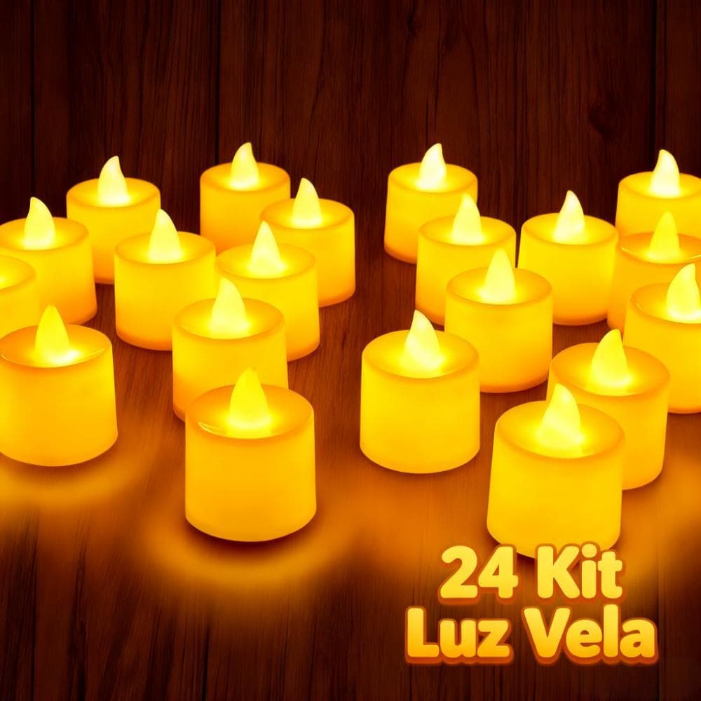 24 Kit Luz De Vela Eletrônica Decorativa Led Festa,/Decoração/Casamento