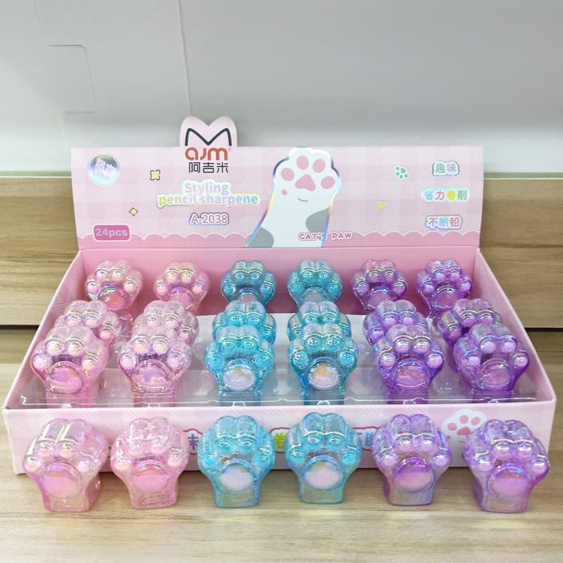 Apontador Patinha de Gato Acrilico Transparente Presente para Colecionar