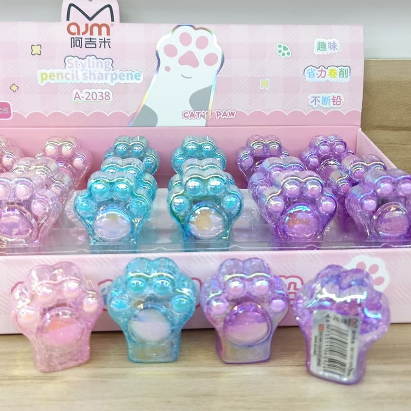 Apontador de Garra de Gato Super Fofo Acrilico Cristal Unico para Meninas