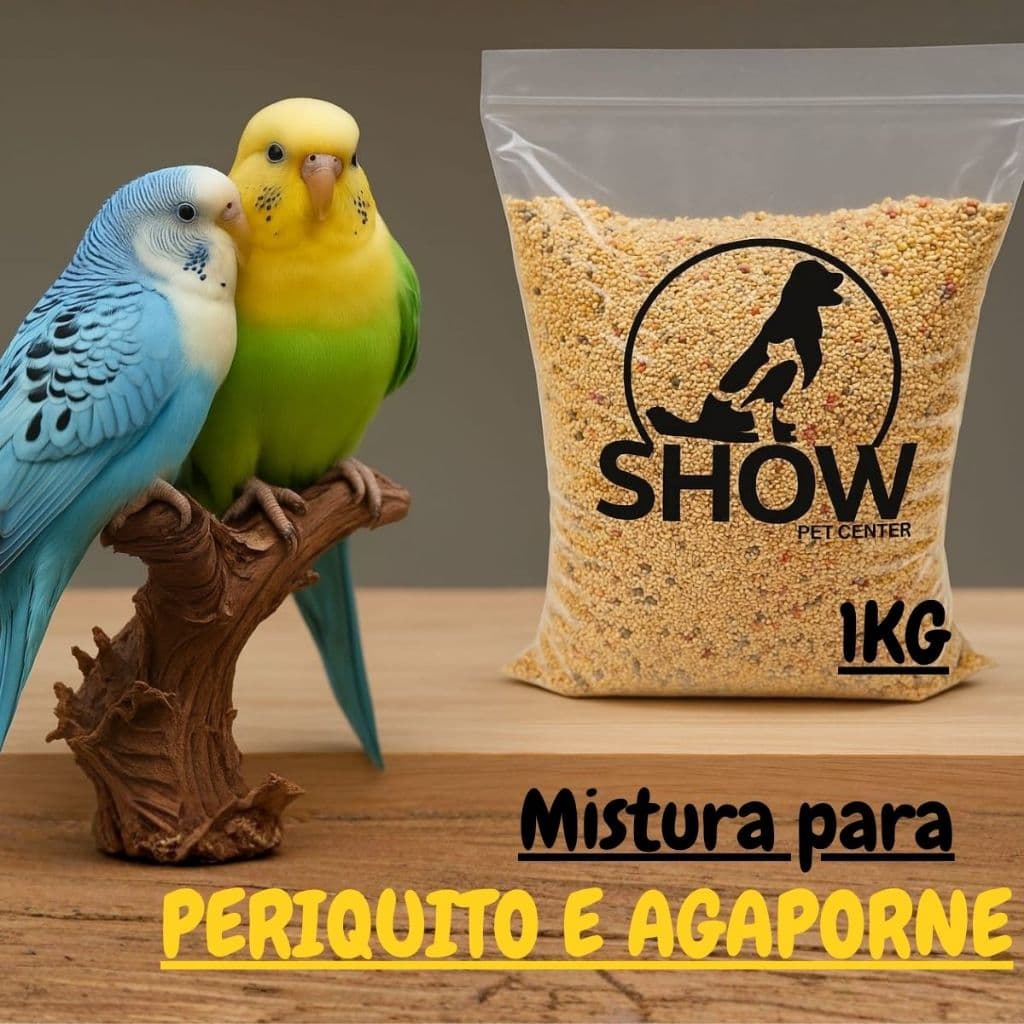 ​Ração Para Periquito Australiano, Agapornes e Aves de Pequeno Porte 1kg | Nutrição Completa e Penas Brilhantes
