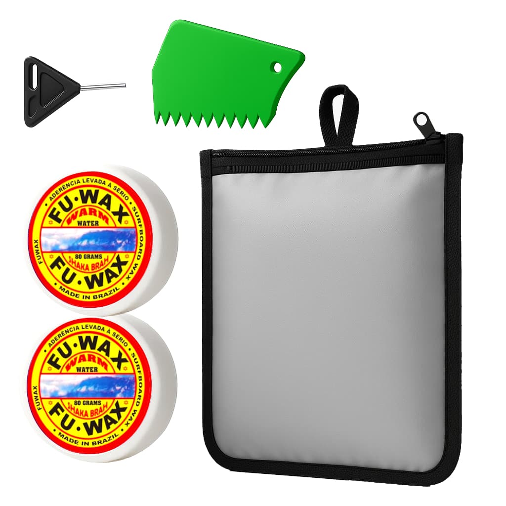 Kit Surf Com 2 Parafinas Fu Wax + Chave+ Raspador +estojo Bag wax Surf