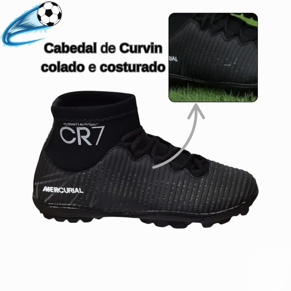 Chuteira Leve Masculina Para Campo Sintético Society com Aderência e Estabilidade