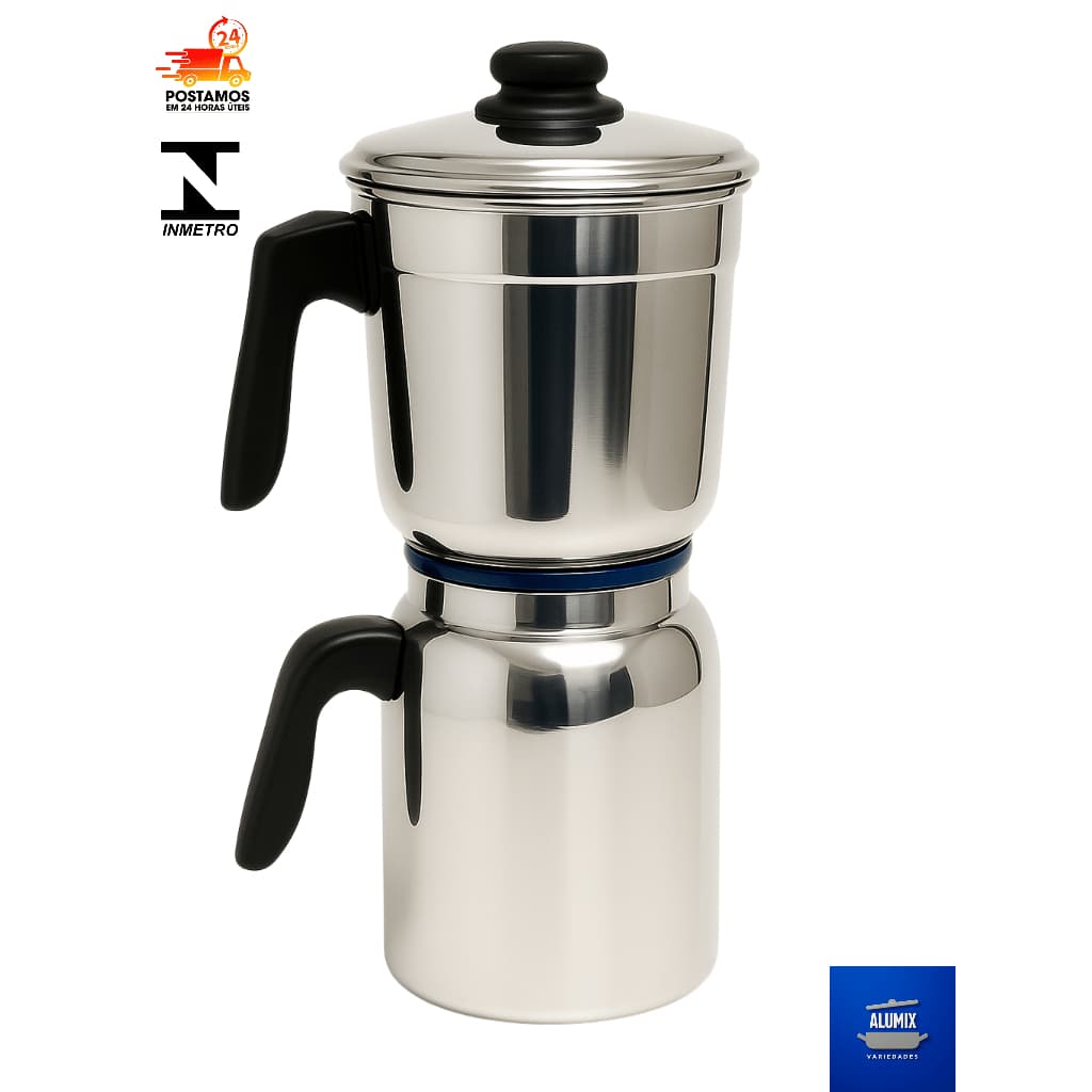 Cafeteira de Alumínio Premium Polida 1,5L – Clássica, Durável e Certificada