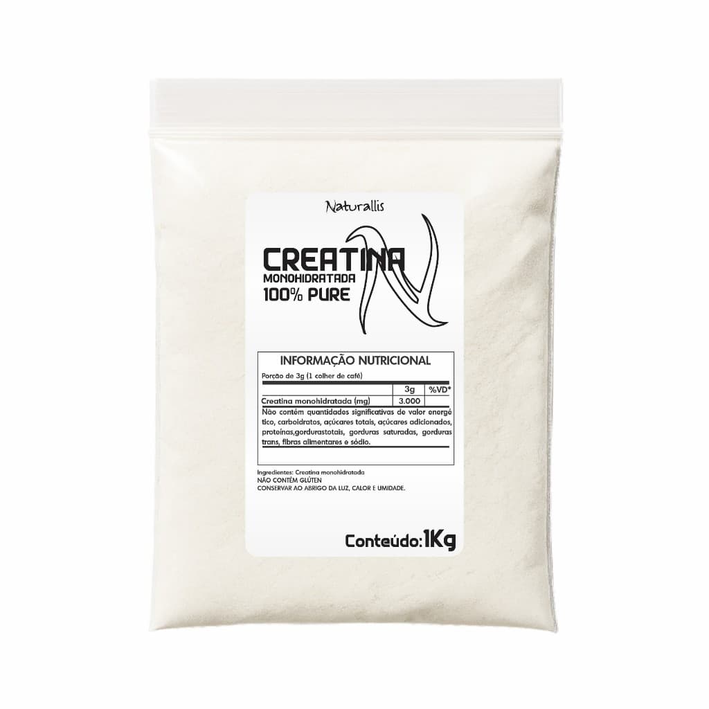 Creatina Monohidratada 100% Pura 1Kg com Laudo