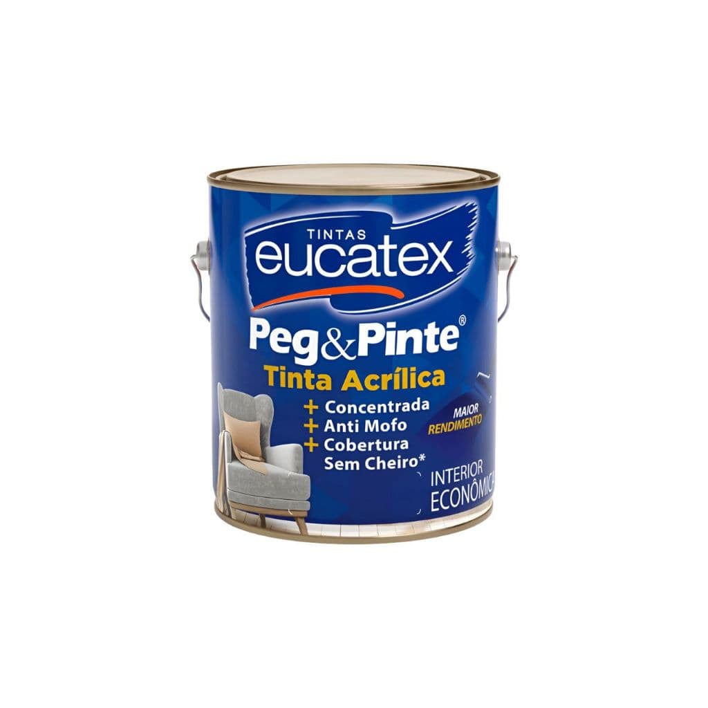 Tinta Eucatex Acrilica Pintura Parede Peg E Pinte 3,6l Cores