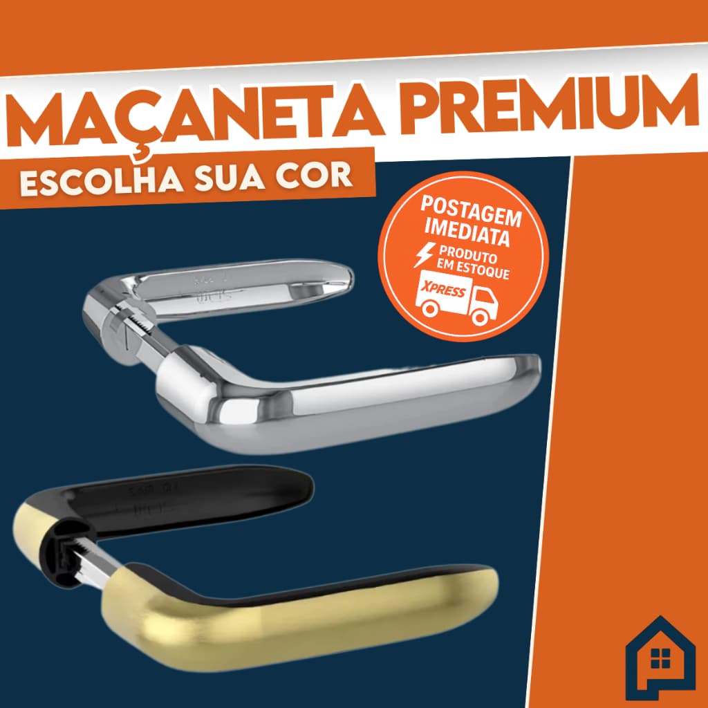 Maçaneta Alavanca para Portas Cor Cromada  Oxidada - Universal Fechaduras Premium