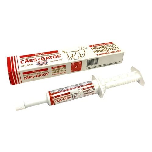 Pasta Probiótica e Prebiótica para Cães E Gatos (anti Diarréia) Seringa 14gr Alivet