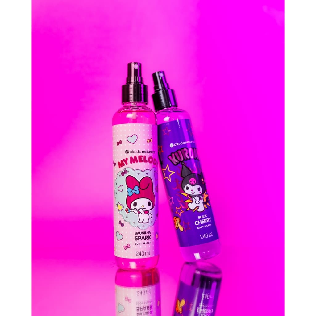 Body Splash Kuromi Deo Colônia Black Cherry Ou My Melody 240ml