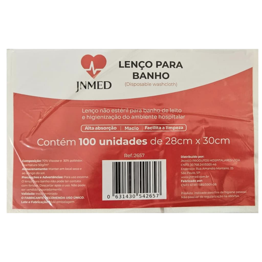 Lenço Para Banho 100un Toalha Assepsia