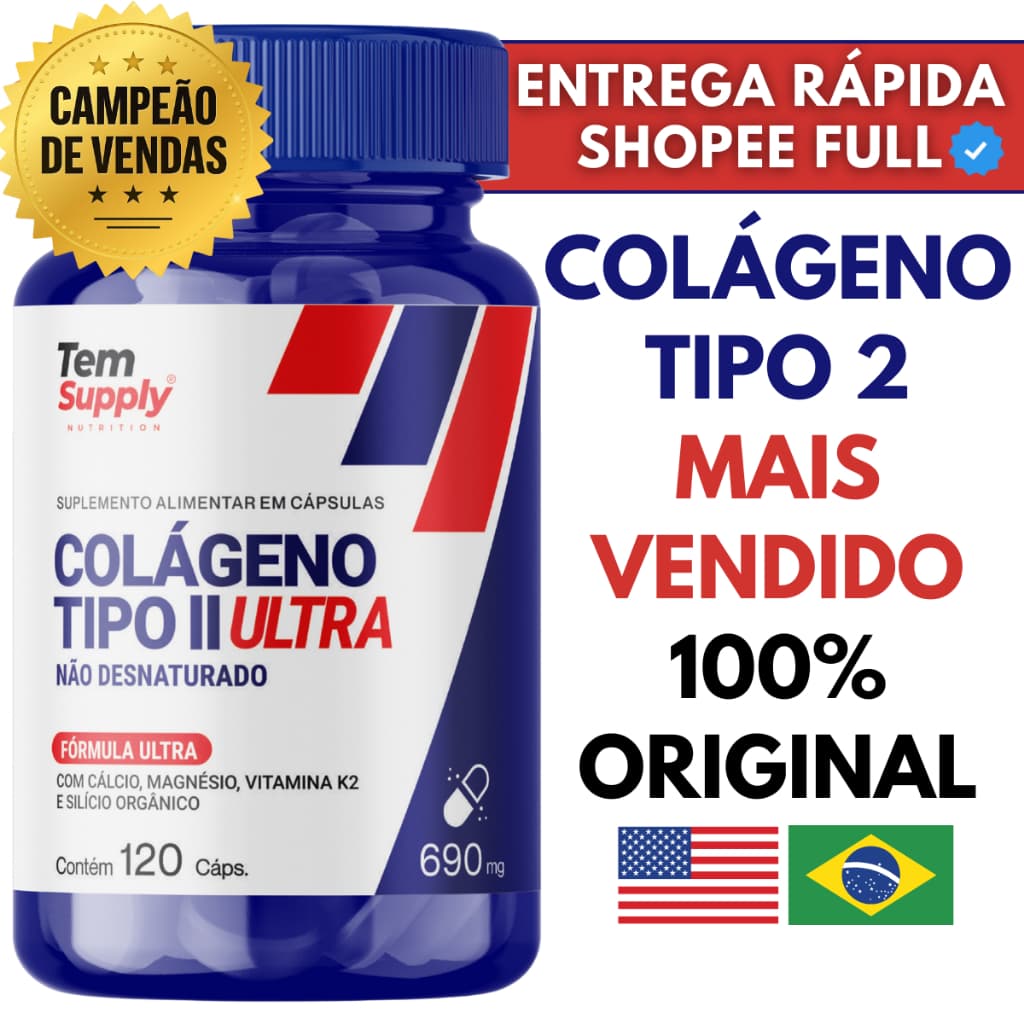 Colageno Tipo 2 Premium 40mg Fórmula ULTRA 120 Cáps