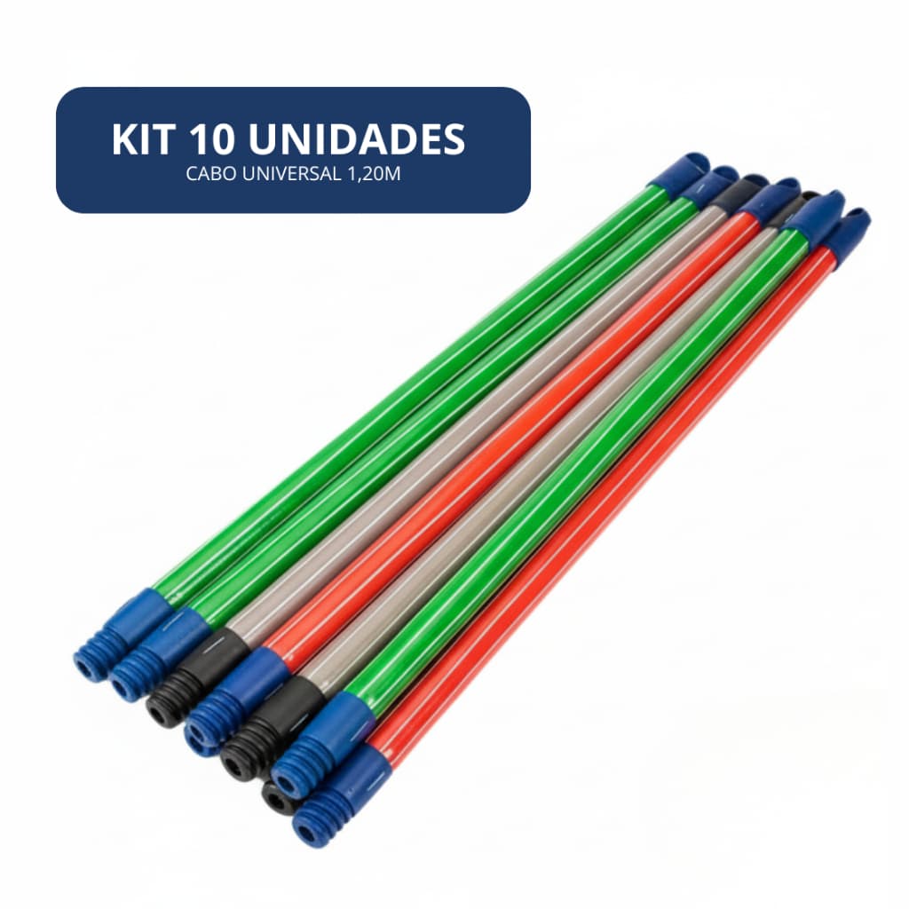 Cabos de Vassoura Rodo - Madeira Plastificado Rosca Universal 1,20M