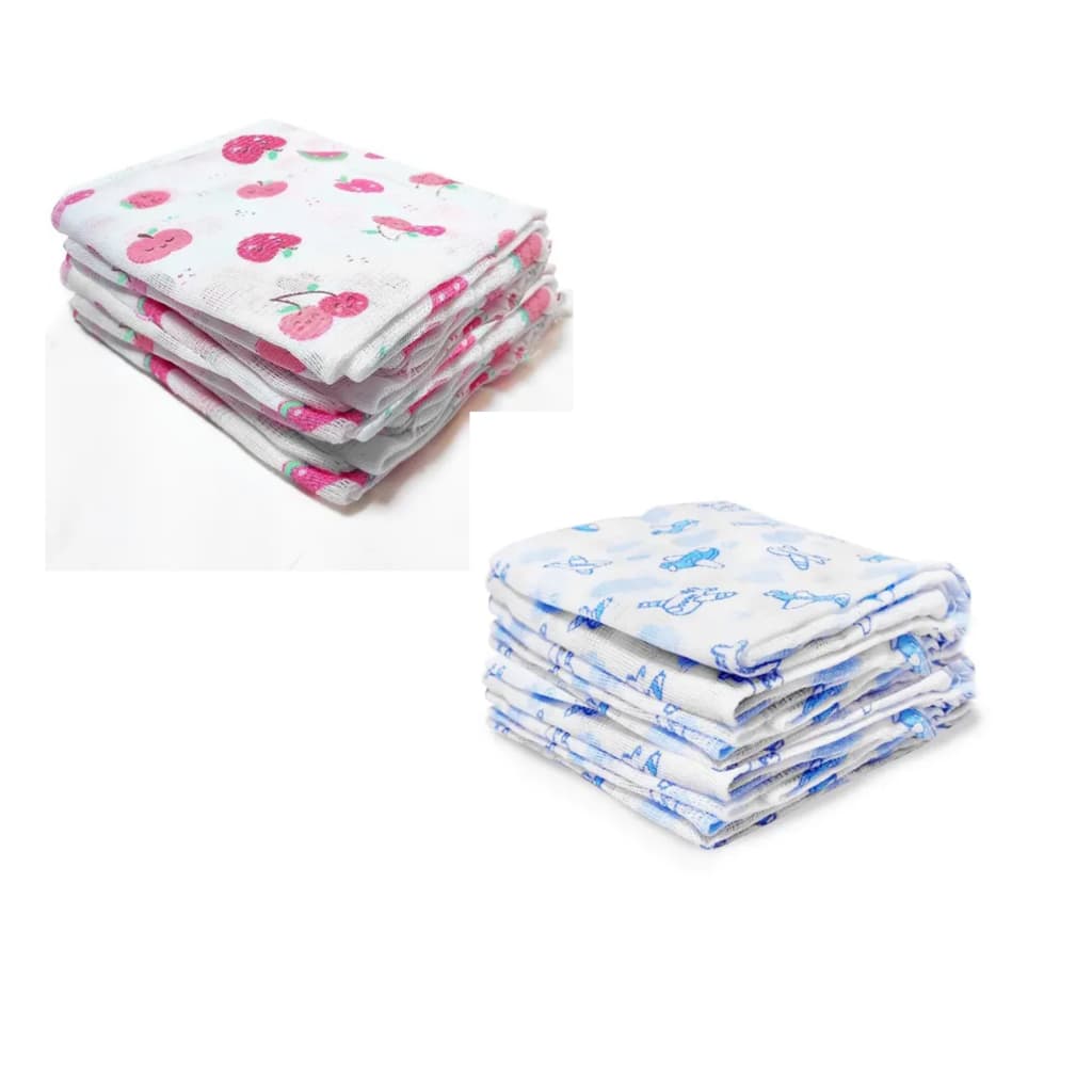 Fralda de Pano | Minasrey Carícia Baby | 5 un. 60×60 cm | Rosa ou Azul | Macia e Absorvente