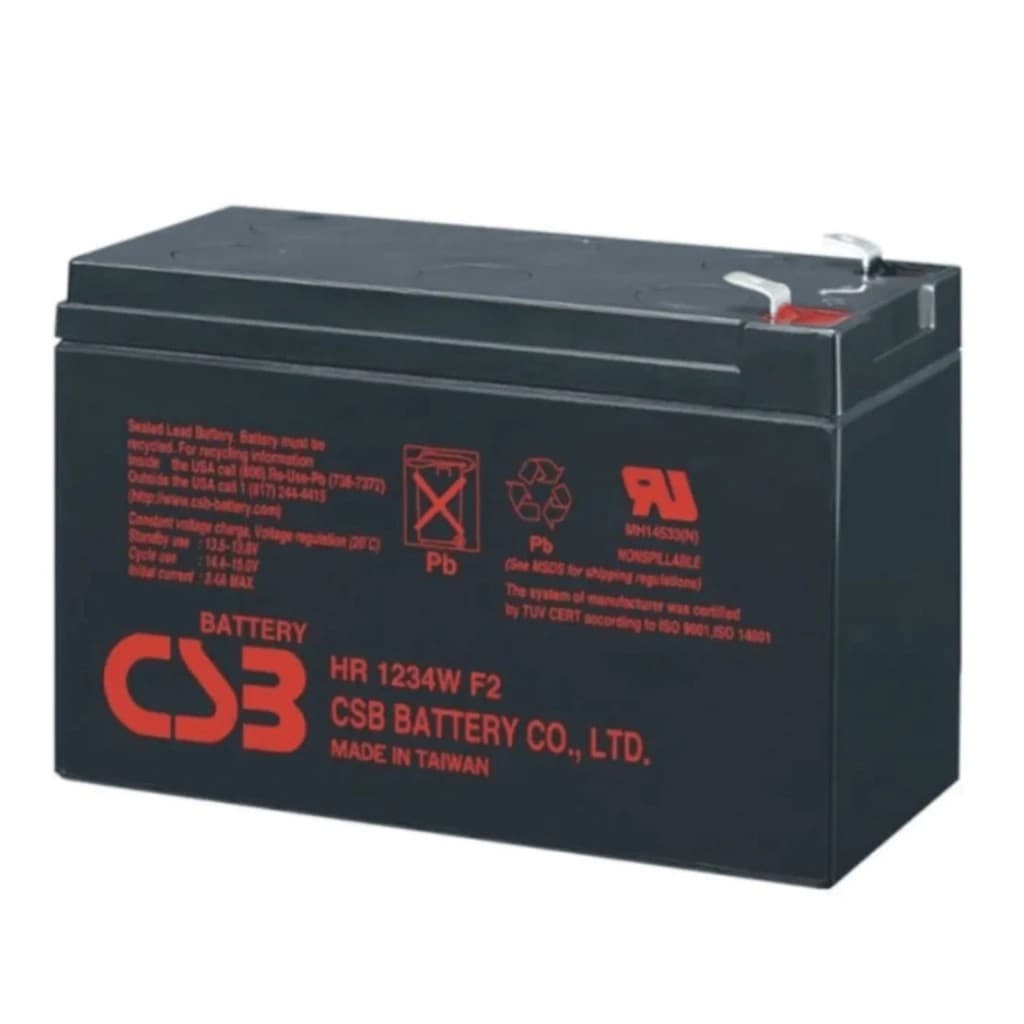 Bateria Selada CSB 12V 9Ah Vrla Nobreak, Alarmes, Carrinho infantil Pulverizador, Som