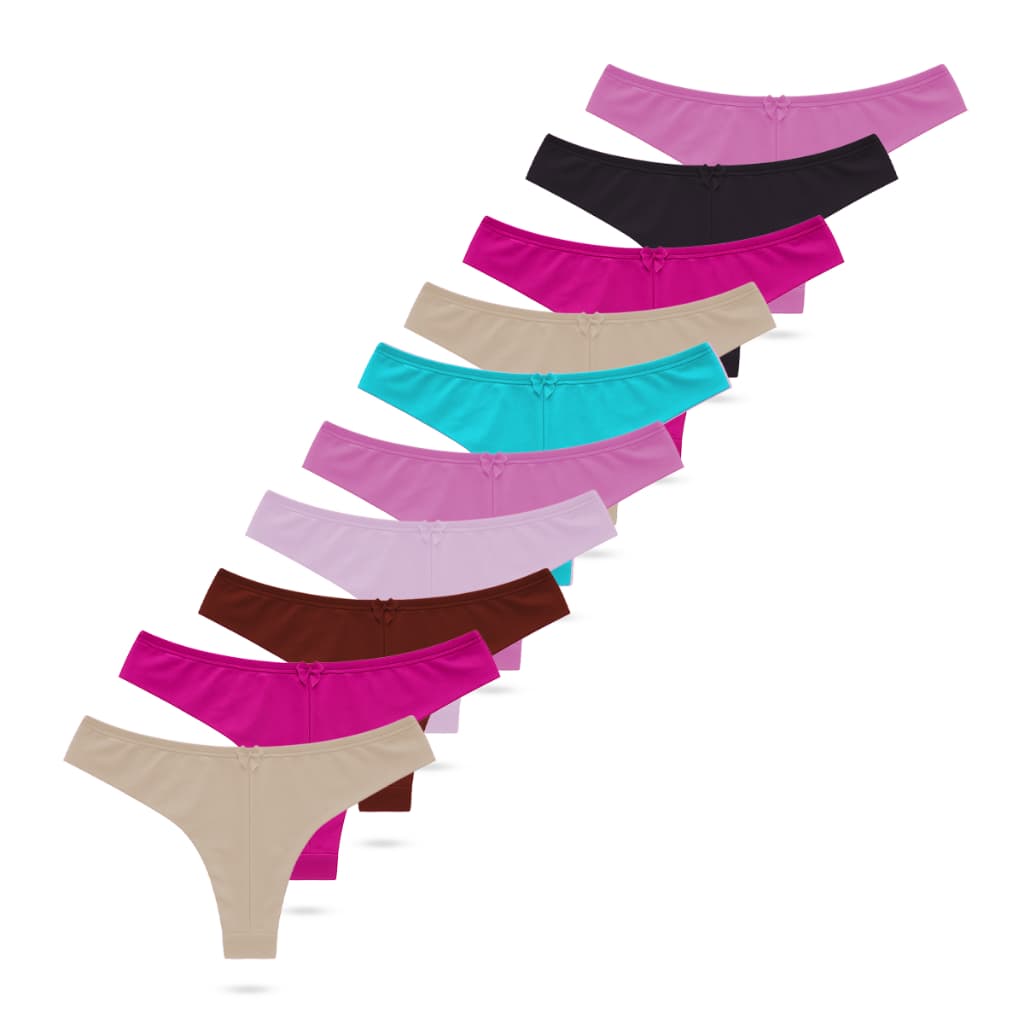 Kit 10, 5 Calcinha Fio Duplo em Microfibra Forro 100% Algodão Feminina Conforto Premium Sensual