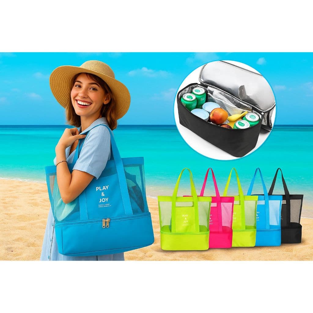 Bolsa Praia Compartimento Cooler Térmica Verão Piscina Viagem Natação Impermeavel Multiuso Play  Joy