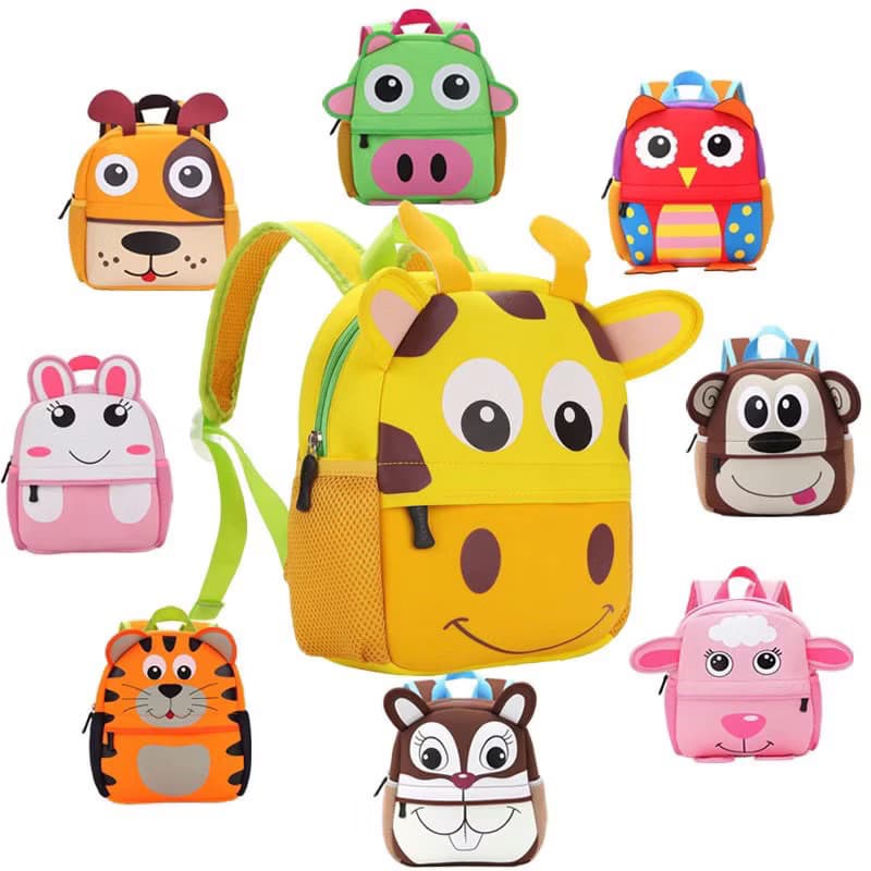 Mochila De Criança Infantil Colorida Animais Zoo