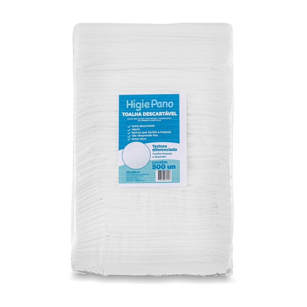 500Un Lenço Multiuso Toalha para Banho e Limpeza Higiepano